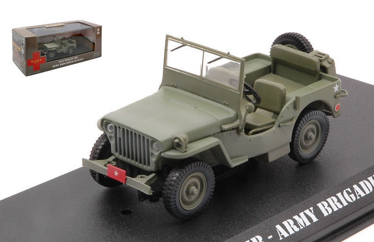 SCALE MODEL COMPATIBLE WITH WILLYS MB ARMY BRIGADIER GENERAL 1942 MASH 1972-83 TV SERIES 1:43 GREENLIGHT GREEN86593