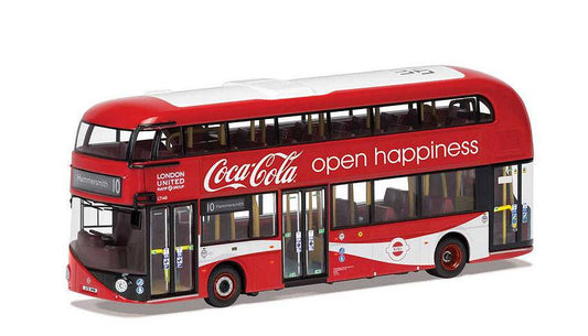 SCALE MODEL COMPATIBLE WITH WRIGHTBUS NEW RM - LONDON ROUTE 10 HAMMERSMITH - COCA COLA 1:76 CORGI OM46629