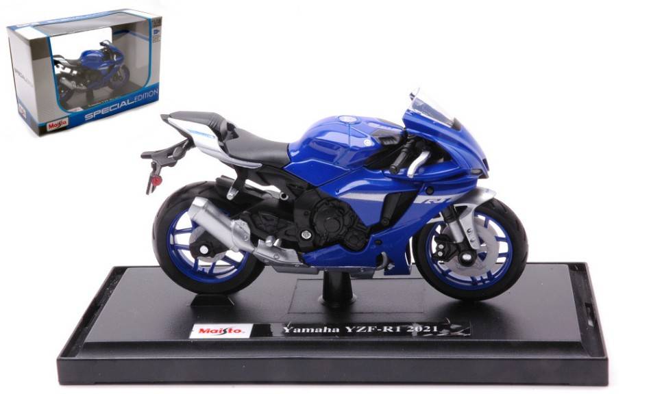 SCALE MODEL COMPATIBLE WITH YAMAHA YZF-R1 2021 BLUE 1:18 MAISTO MI21837