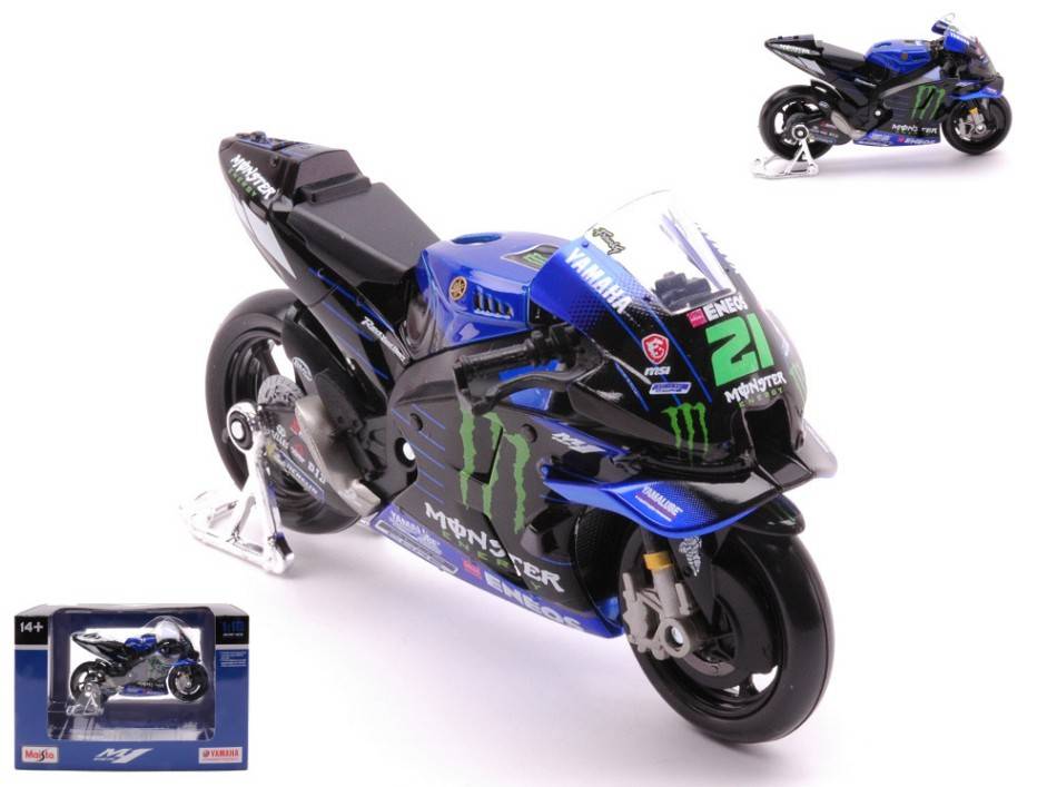 MODELLINO IN SCALA COMPATIBILE CON YAMAHA YZR-M1 MOTOGP 2022 N.21 FRANCO MORBIDELLI 1:18 MAISTO MI36373M