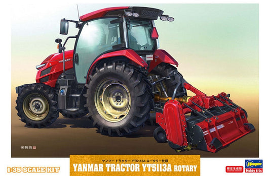 MODELLINO IN SCALA COMPATIBILE CON YANMAR TRACTOR YT5113A ROTARY KIT 1:35 HASEGAWA HA66106