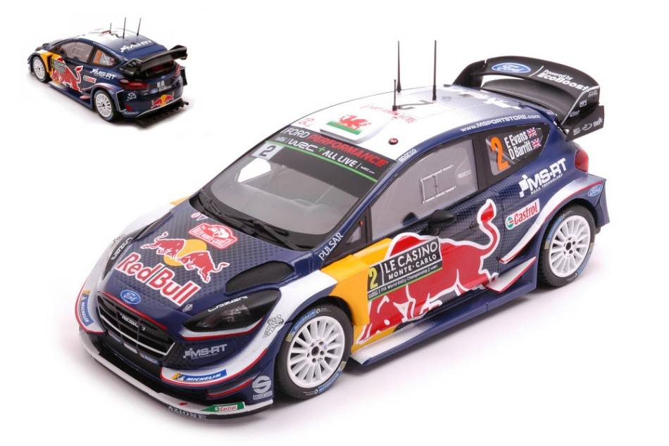 MODELLINO IN SCALA COMPATIBILE FORD FIESTA WRC N.2 RED BULL RALLY MONTE CARLO 2018 EVANSW/BARRITT1:24
 IXO MODEL 24RAL014B