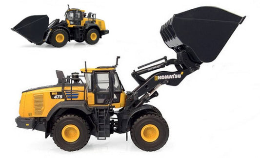 SCALE MODEL COMPATIBLE WITH KOMATSU WHEEL LOADER WA475-10 TOOL LINKAGE WITH HIGH DUMP BUCKET 1:50 UNIVERSAL HOBBIES UH8171