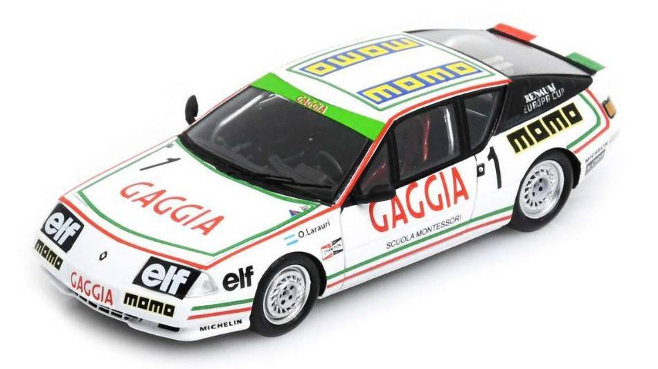 MODELLINO IN SCALA COMPATIBILE RENAULT ALPINE V6 TURBO N.1 EUROPA CUP CHAMPION 1985 OSCAR LARRAURI 1:43 SPARK MODEL S7330