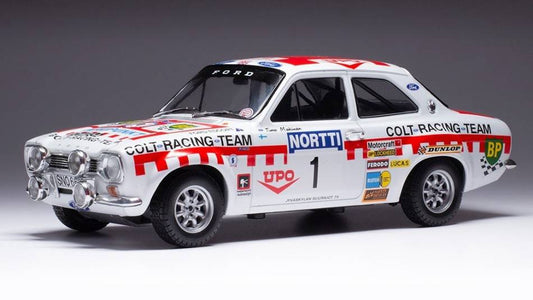 SCALE MODEL FORD ESCORT MK I RS 1600 N.1 1000 LAKES RALLY 1973 MAKINEN/LIDDON 1:18
 IXO MODEL 18RMC141B