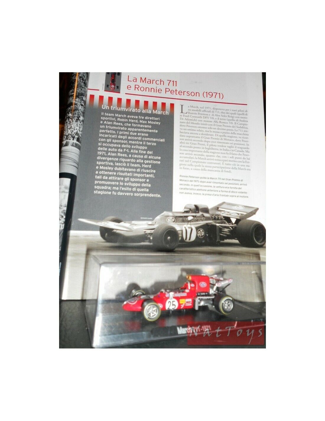 EDITORIA Modellino RBA March 711 1971 F1 Petterson Rare DIE CAST 1:43 +fascicolo