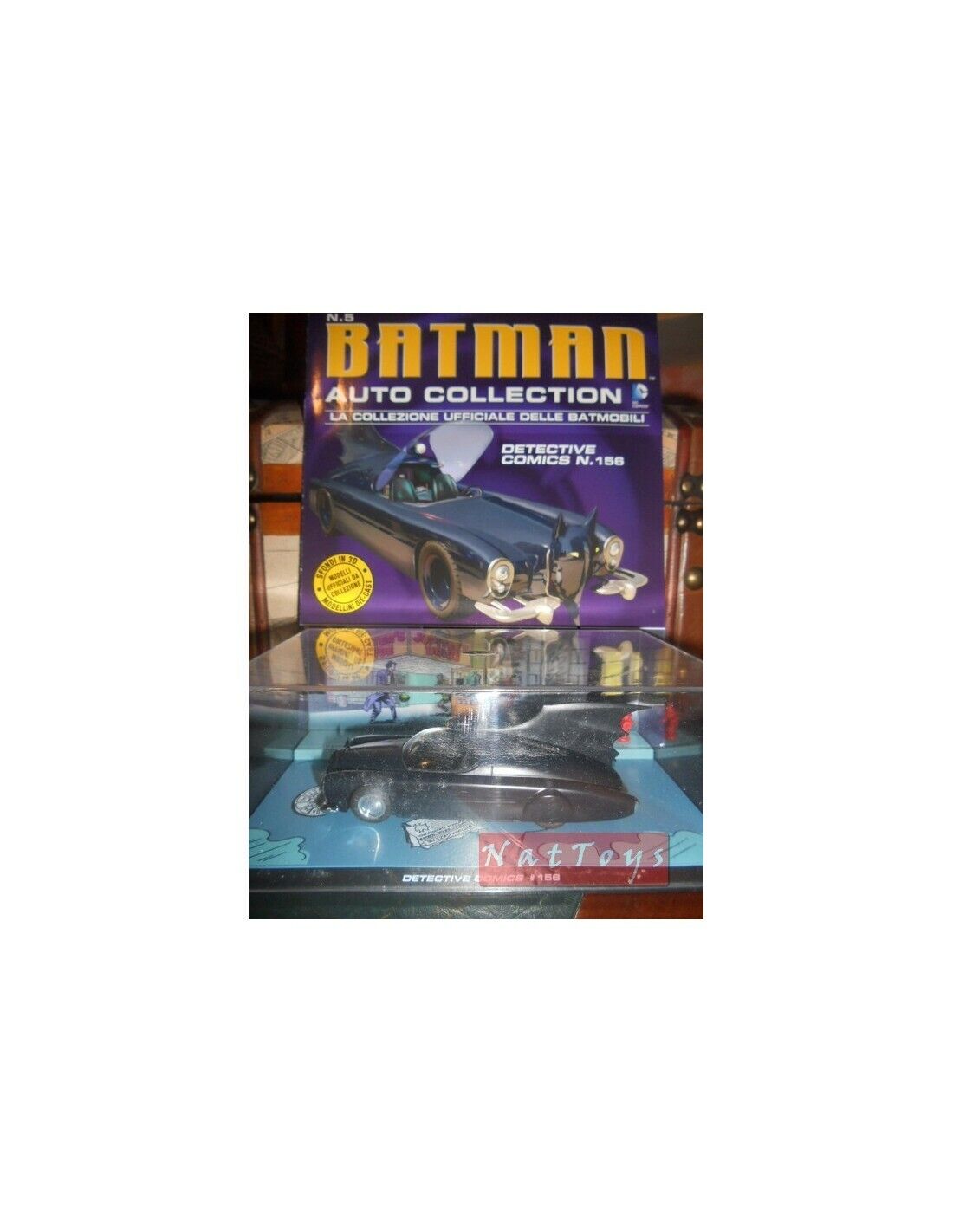 EDITORIA Modellino Batman Car BatMobile Detective Comics 156 Film Movie DIE CAST 1:43  +fas.