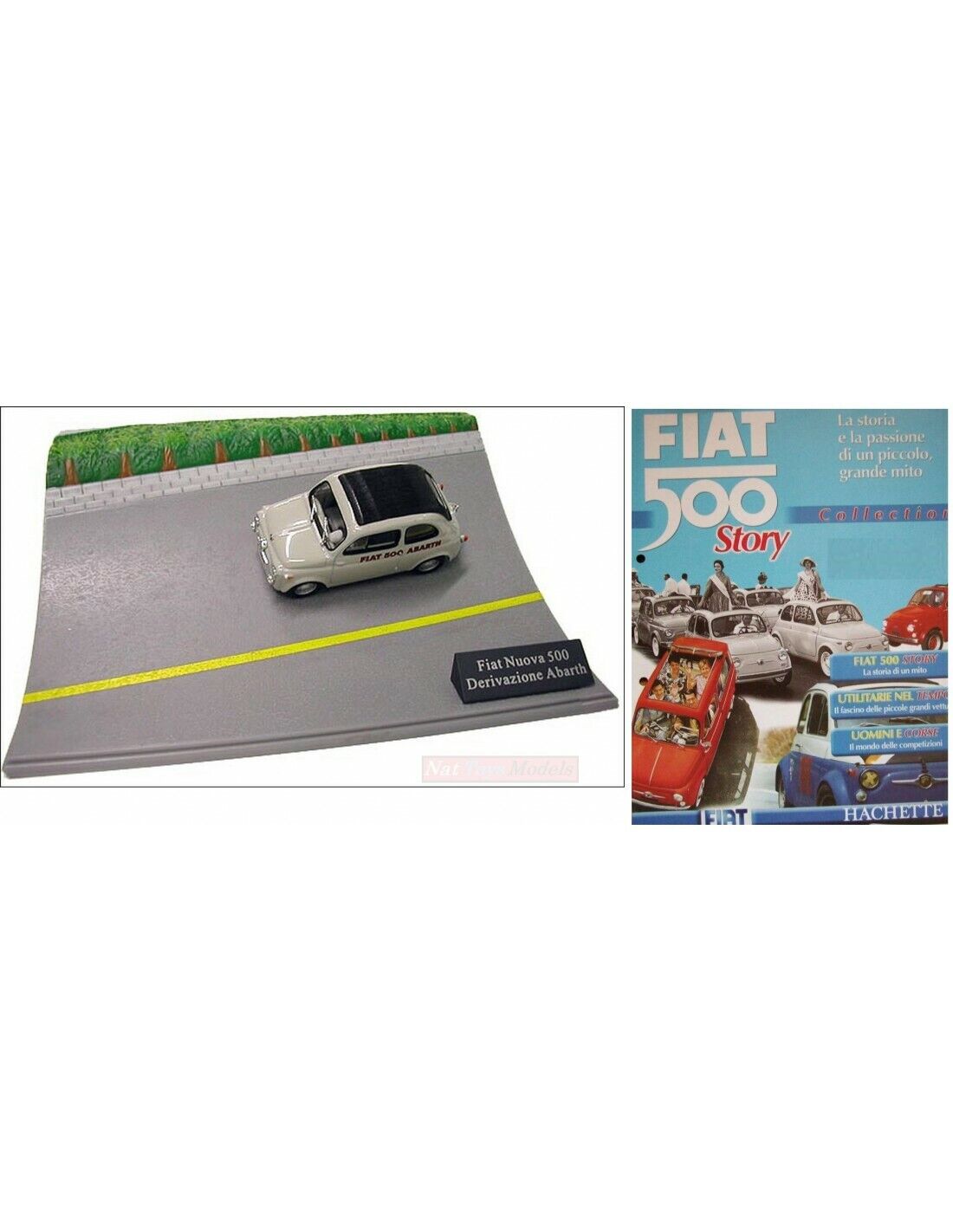 PUBLISHING Model Fiat 500 Abarth derivation Parabolica Monza Diorama Cinquecento Story 1:43 +fas