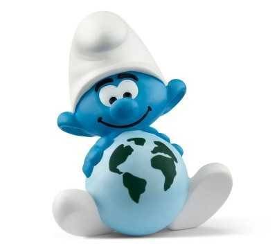 FIGURINE 3D STATUES SMURF WITH SCHLEICH WORLD SCH20844 DIE CAST