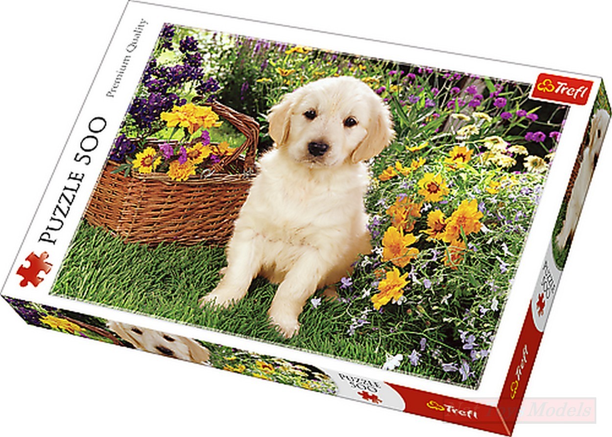 TRF37160 Labrador Puppy IN THE GARDEN - PUPPY IN THE GARDEN PUZZLE 500 pieces